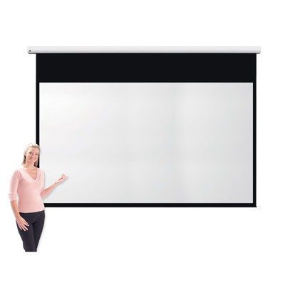 Pro Channel Fix White Electric Projection Screen