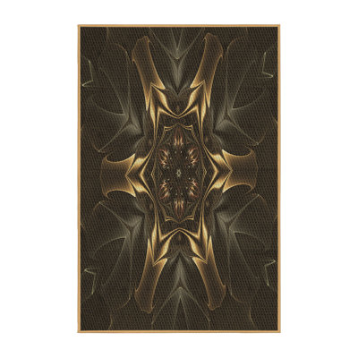 Tapis brun/noir en laine