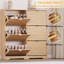Armoire à chaussures avec 6 tiroirs rabattables, rangement pour chaussures d'entrée cannelé de 46,7 po de largeur, armoire autoportante en bois composite avec tablettes réglables-783619188