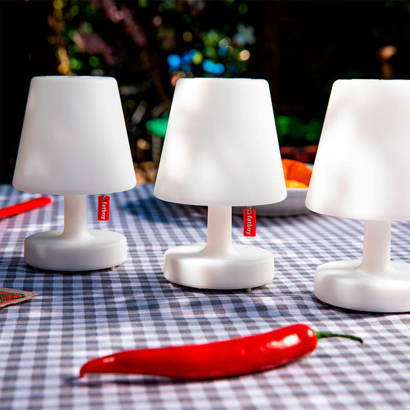 Edison 6" White Cordless LED Outdoor Table Lamp Trio