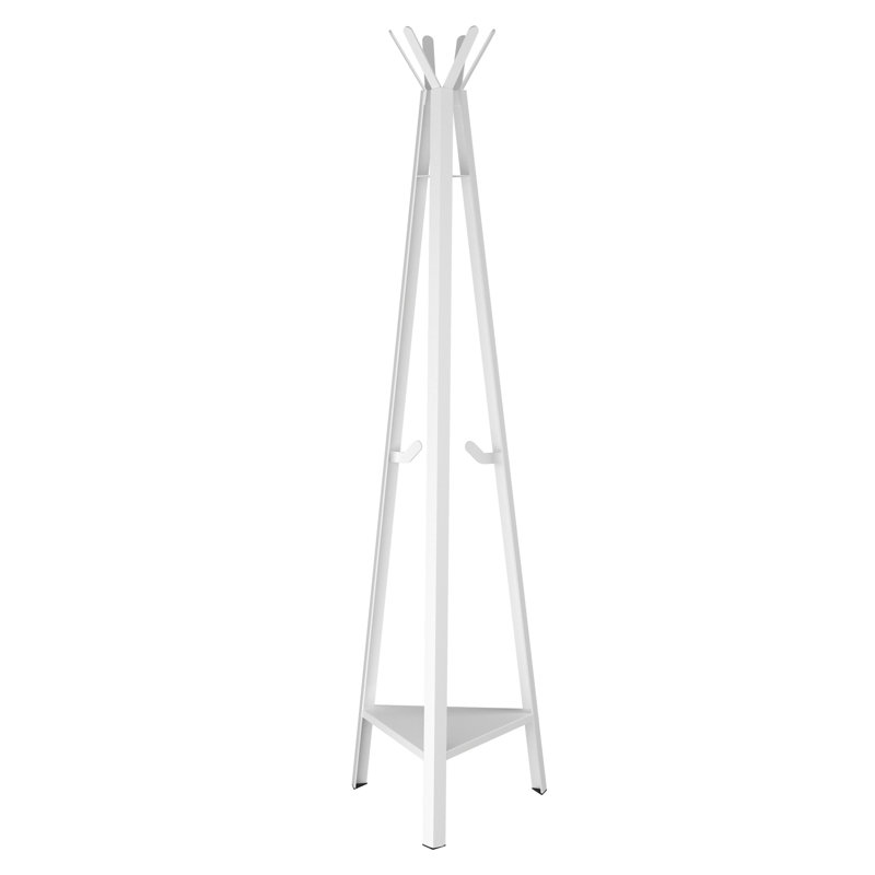 Huri Steel Freestanding 7 - Hook Coat Stand, White