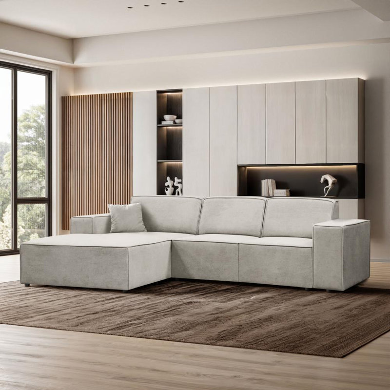 Avionna 4 Seater Sofa & Chaise, Beige, Left Hand Facing