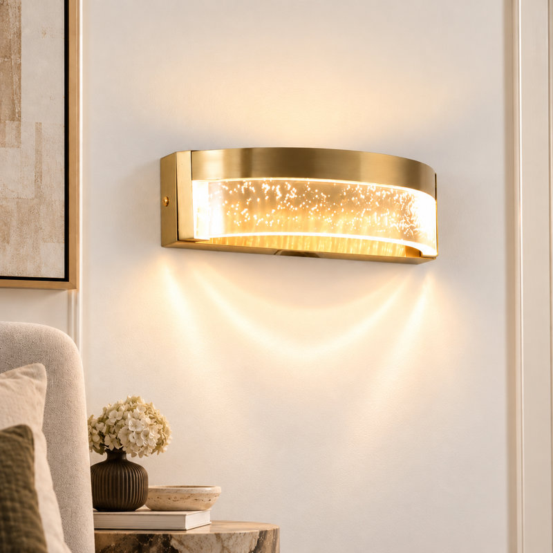 1-Light 10"W Gold Dimmable LED Wall Sconce