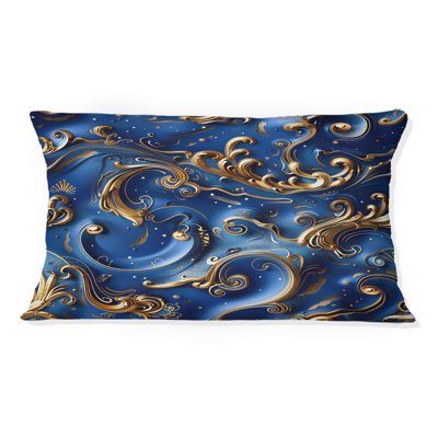 Gold Delicate Glam Waves IV - Glam Lumbar Pillow