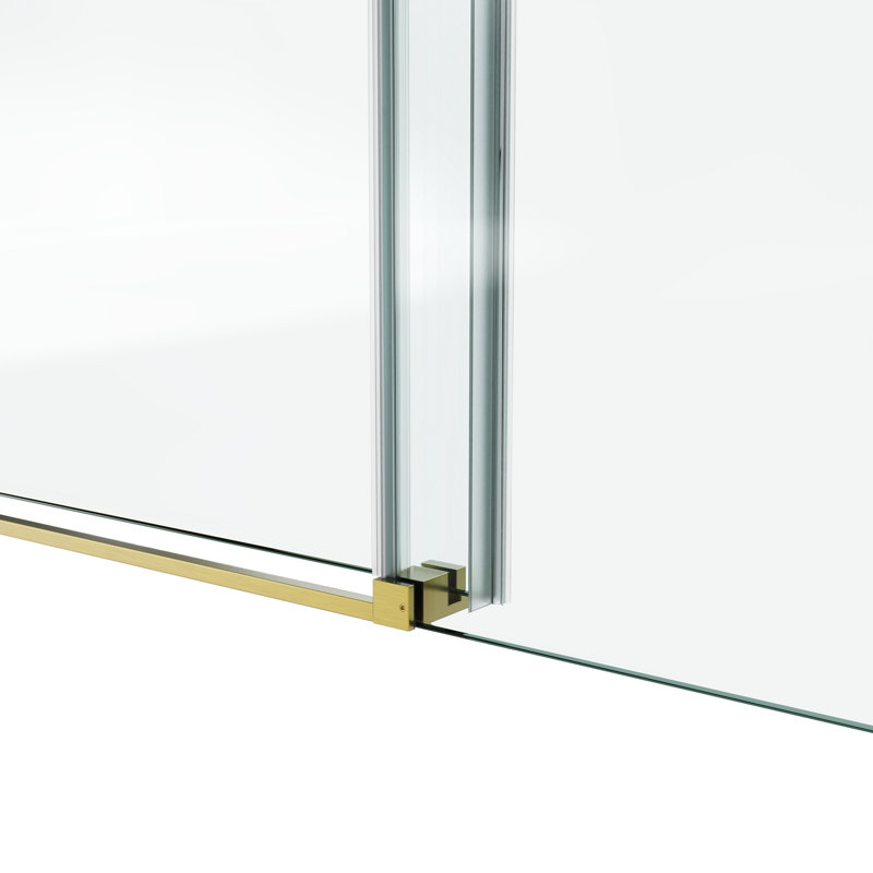 Porte de douche coulissante sans cadre avec quincaillerie en acier inoxydable 304