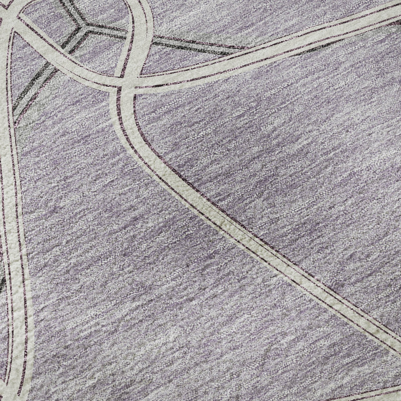 Premium Machine Washable Prisco Lavender Rug, Rectangle 10' x 14'