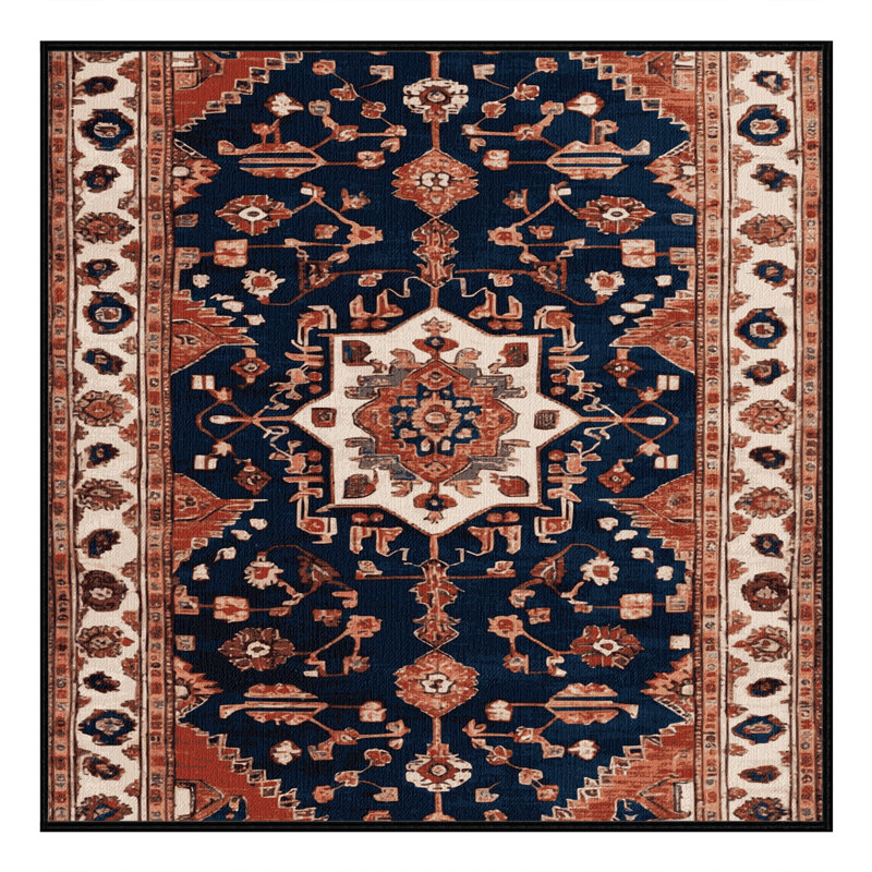 Tapis brun turc lavable à la machine, Carré 3 pi