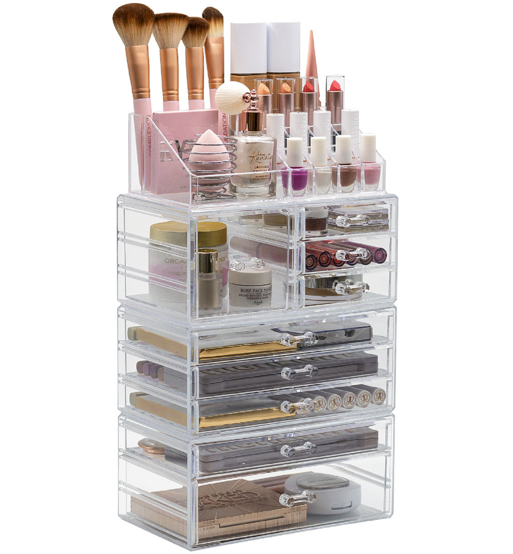 Sorbus 4-piece Clear Makeup and Jewelry Storage Case Display with Drawers and Top Shelf Sorbus