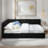 Upholstered Daybed With Comfortable Backrest And Armrests, Vertical Striped Design-416644168