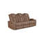 Ensemble 3 pièces: canapé inclinable électrique avec table rabattable, causeuse console et fauteuil inclinable coulissant, brun clair-400724613