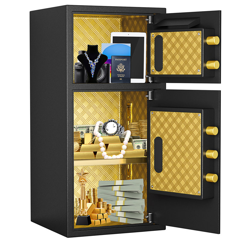 Grand coffre-fort à double porte à pièces, H 25,59 po x l 13,77 po x P 13,77 po