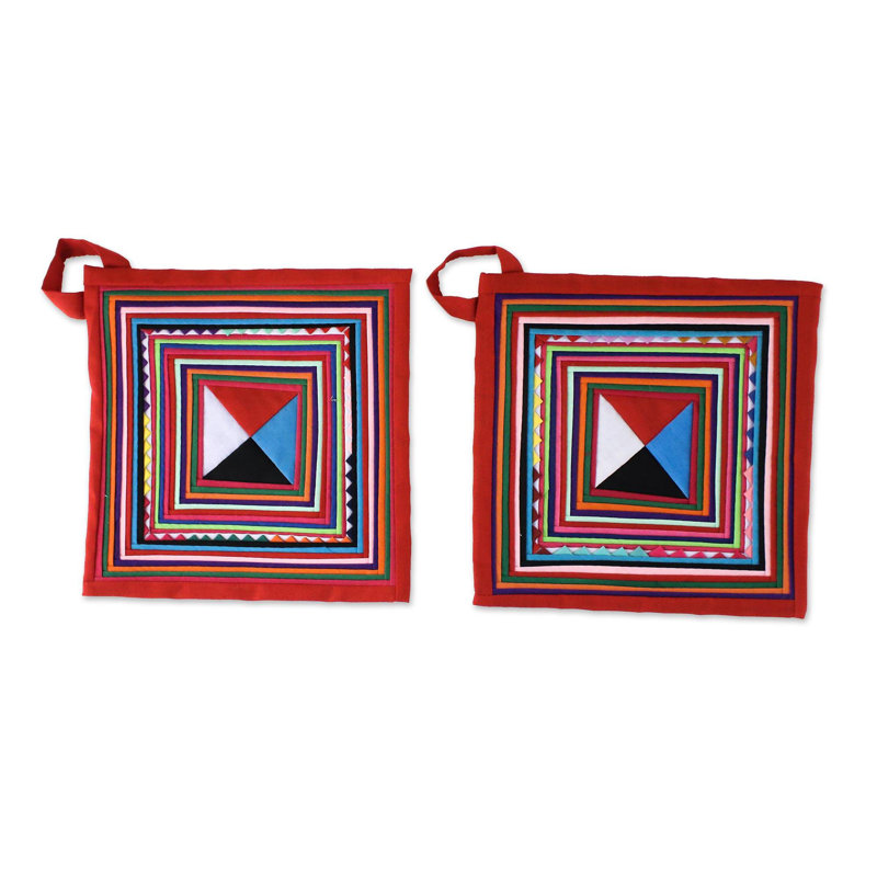 Bungalow Rose Geometric Polyester Potholder Set