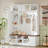 Versatile 3-in-1 Hall Tree with 6 Hooks, Farmhouse Walnut Storage Bench with Adjustable Shelves, 55"W Entryway Coat Rack with Multiple Storage Space for Mudroom, Hallway, White-129025605