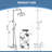 52"H Wall Mounted 304 Stainless Steel Rust-free Outdoor Shower with Handheld Shower with 10-Inch Rainfall Shower Head-92993435