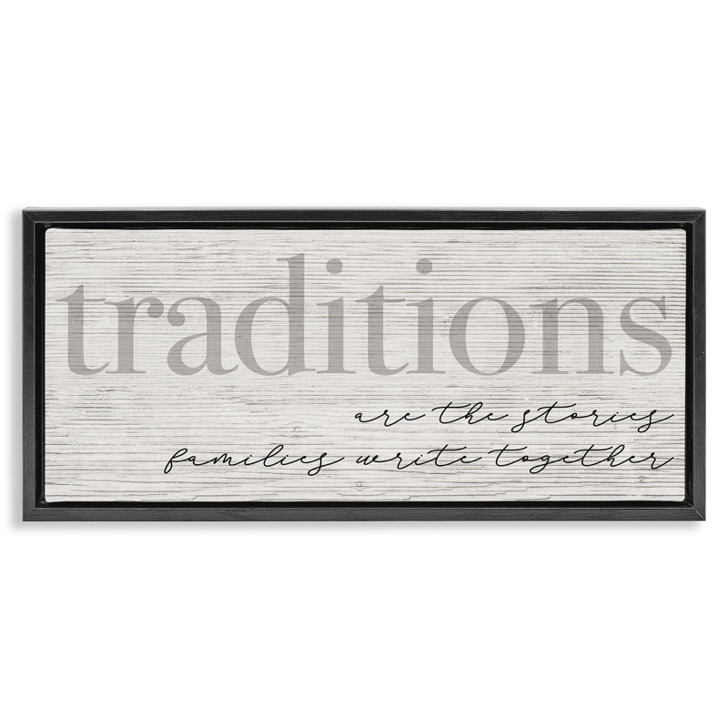 Family Traditions, H 11 po x l 25 po, Cadre flottant noir de jais