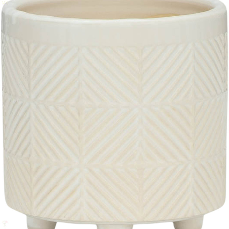 Jardinières texturées S / 2 6/8 po, Blanc