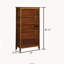 Étagère de rangement à 5 niveaux en bois massif avec finition chêne antique