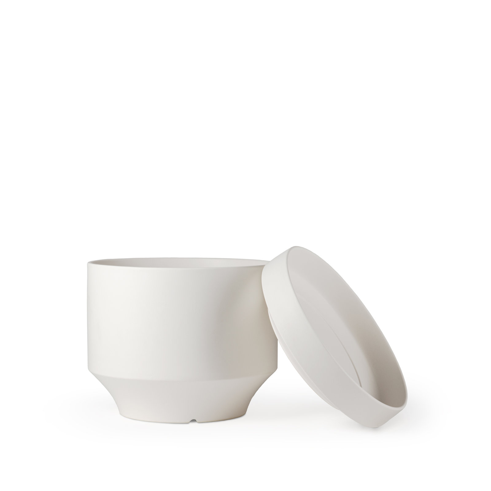 Byer Handmade Ceramic Pot Planter, White, 4.25" H x 5" W x 5" D