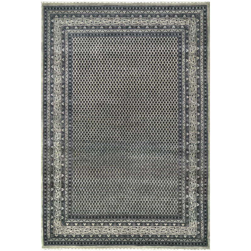 Hand Knotted Oriental Area Rug in Gray/Beige