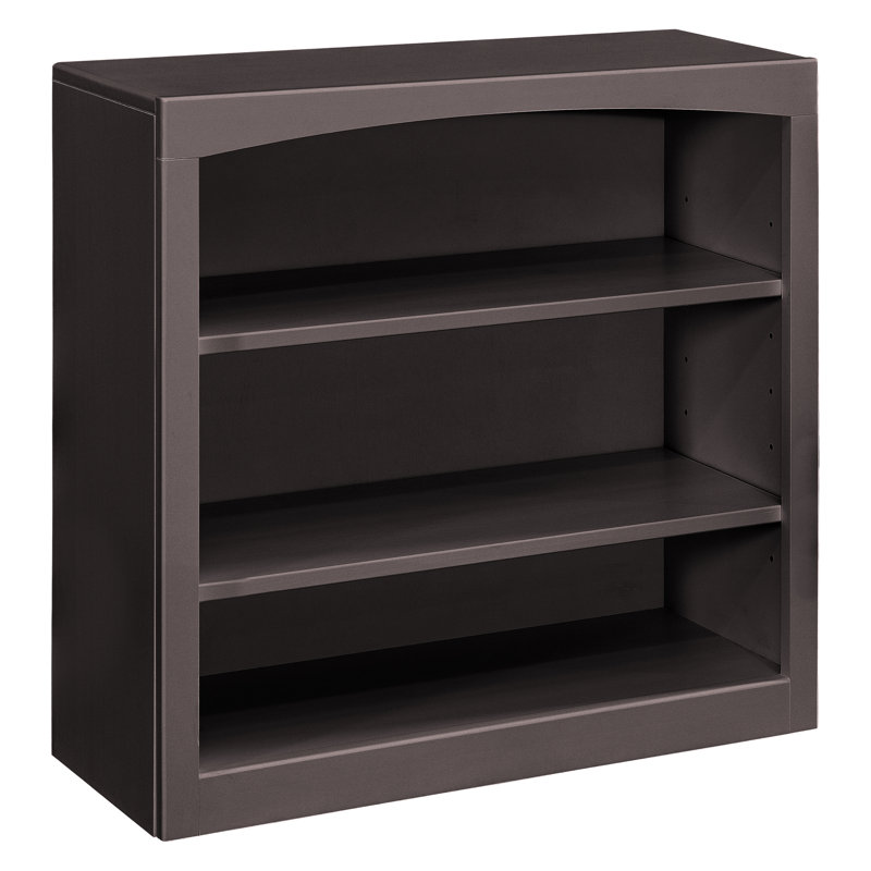Ossy Solid Wood Classic Bookcase, (3 Shelves) 30"H x 30"W x 12"D, Solid Black
