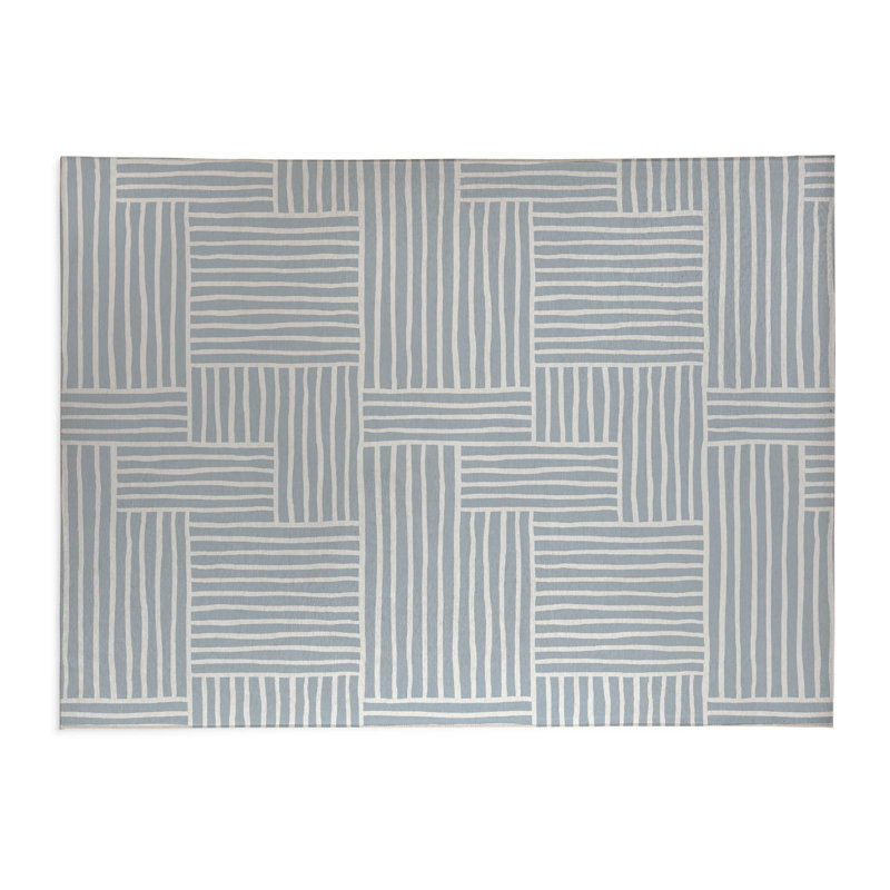 Tapis de cuisine antidérapant Grid Puz, Rectangle 4pi x 6 pi, Bleu ardoise