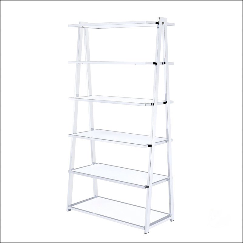 6 tablettes fixes à 6 niveaux, Chrome/blanc