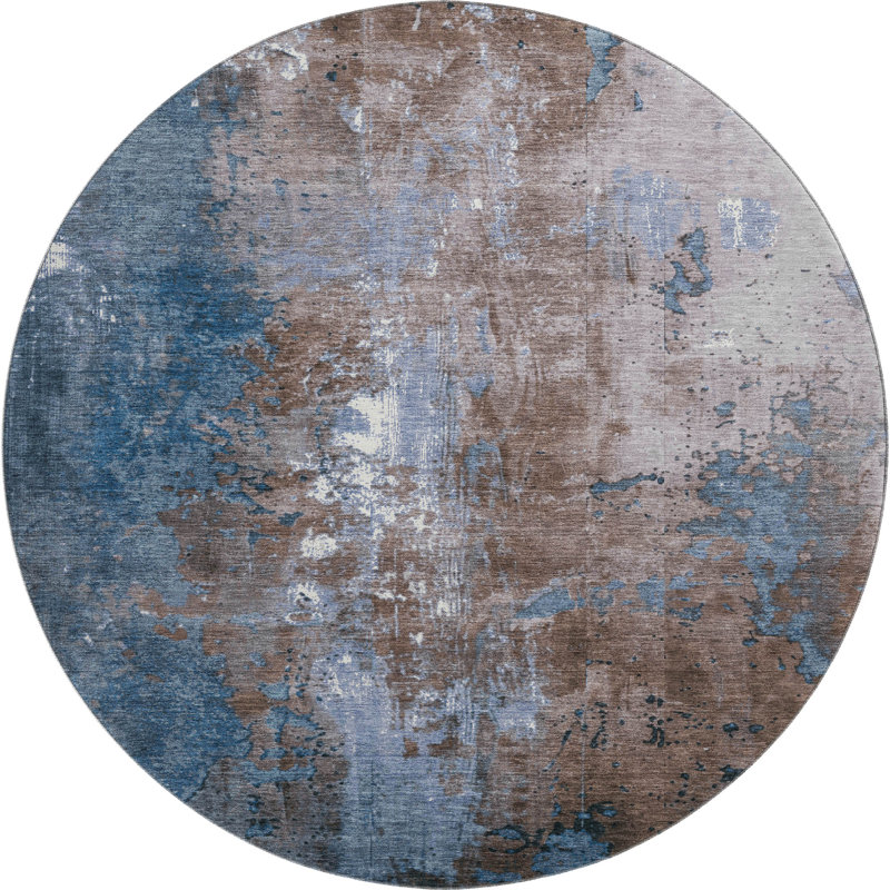 Premium Machine Washable Medena AMF1870 Abstract Rug, Round 8'
