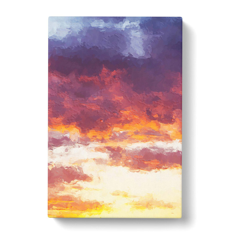 Orange Kissed Clods In Abstract - Wrapped Canvas Painting, 91cm H x 60cm W x 3cm D