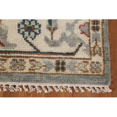 Light Gray Wool Oushak Indian Area Rug 8x10