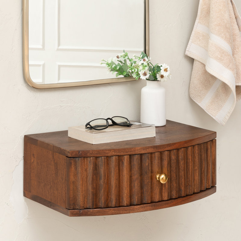 Tablettes murales en bois massif Emblyn