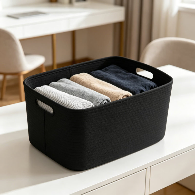 3-Pack Woven Rope Storage Baskets, Collapsible Organizer Bins For Shelves, Perfect For Toys, Books, Towels, And Clothes In Living Room, Bedroom, Or Nursery