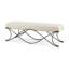 Banc rembourré en métal et en métal 55 po crème et nickel