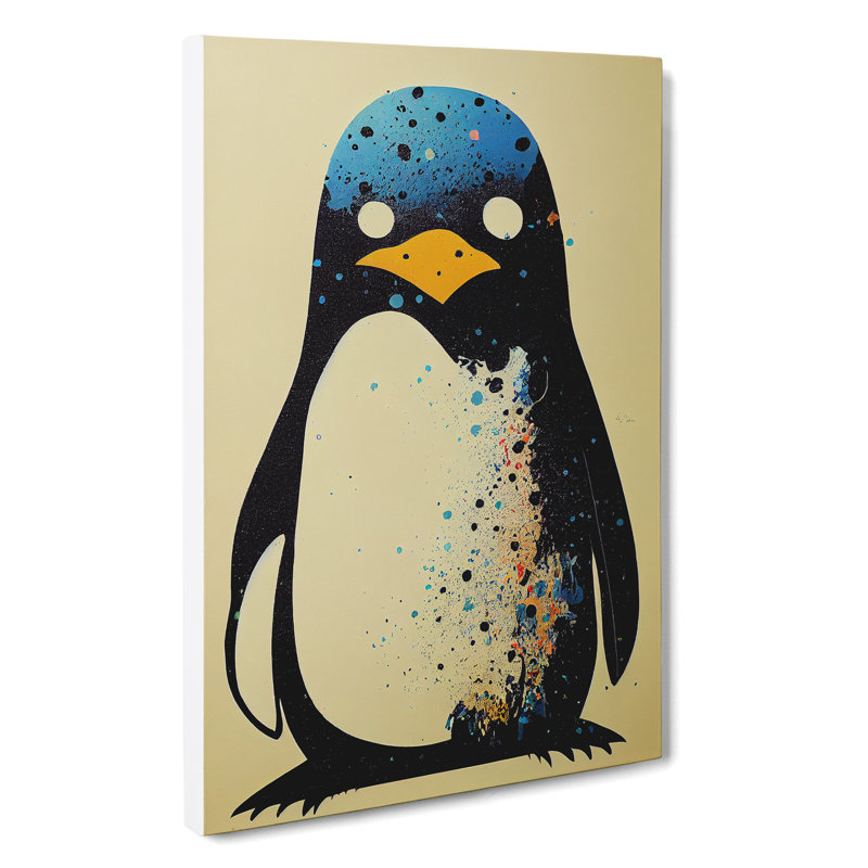 Penguin Graffiti No.6 - Wrapped Canvas, 76cm H x 50cm W x 3cm D