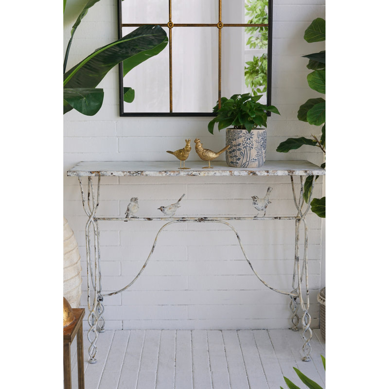 Console 43 po x 16,5 po x 34 po avec perchoir fantaisiste (table basse incluse)