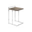 Table à collation moderne avec base en métal, plateau et cadre latéraux en stratifié taupe, pour le salon et la chambre à coucher, longueur 16 po x largeur 18,03 po, hauteur 26,5 po