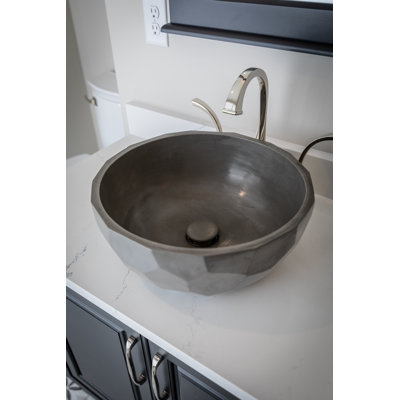 Eden Bath 16.3'' Concrete Circular Bathroom Sink