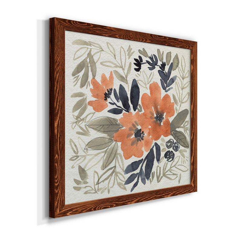 «Sienna & Paynes Flowers I-Premium», toile encadrée - prête à être accrochée, H 20 po x l 20 po x P 1,5 po, Cadre en érable