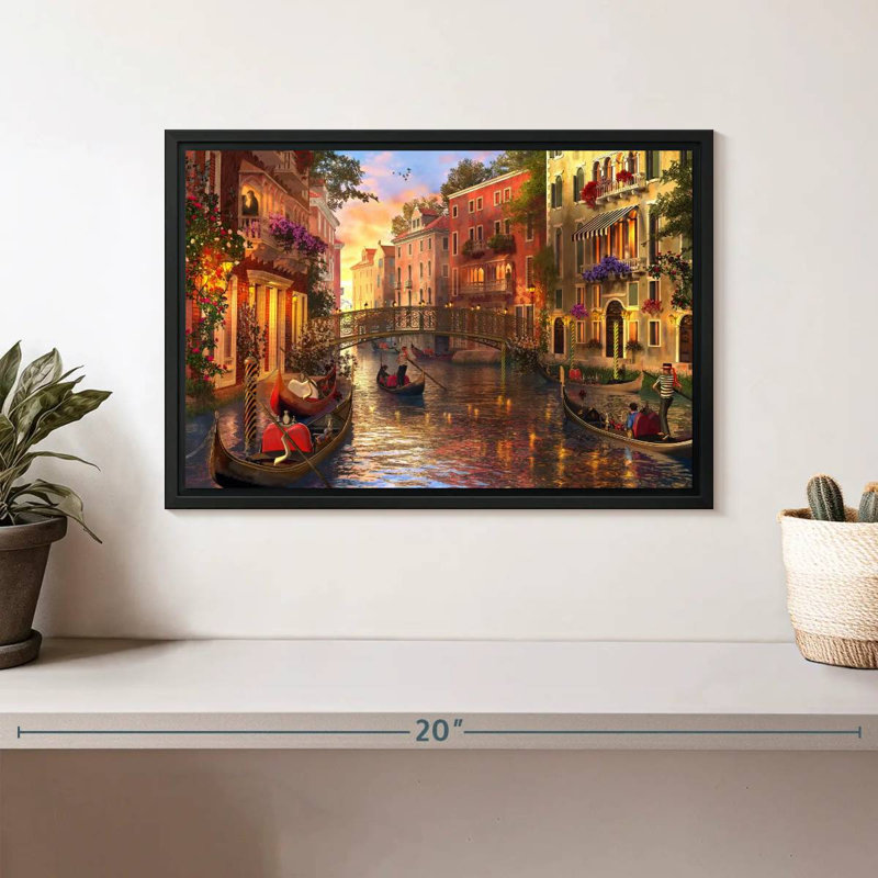 Hannes, coucher de soleil romantique à Venise, H 9 po x l 13 po