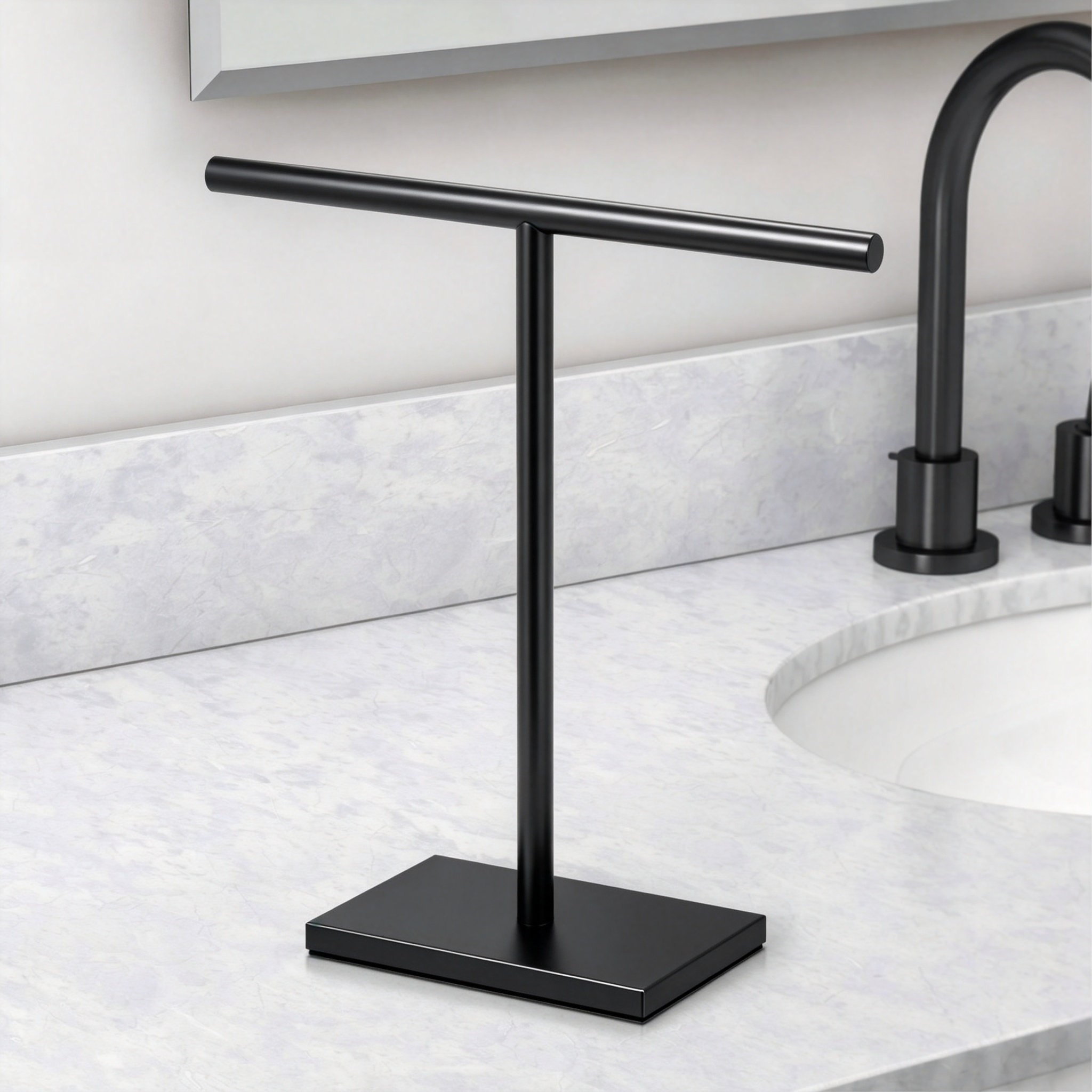 GUOJINGMAOYI Modern Freestanding Countertop Towel Holder, T-Shape