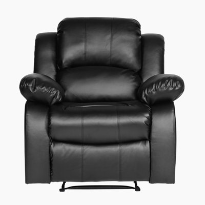 Suisun 38" Traditional Faux Leather Reclining Chair with Tab Pull Reclining Motion, Solid Wood & Plywood Frame by Latitude Run
