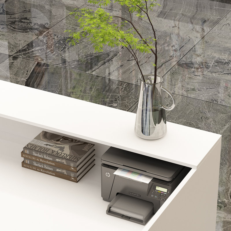 Benniefield Rectangle Solid + Manufactured Wood Reception Desk