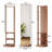 360° Rotating 66"X17.8" Multifunctional Full Length Mirror With Hook Storage Rack Coat Rack With Mirror Solid Wood Floor Mirror Bedroom Living Room Cloakroom Space Saving-451599011