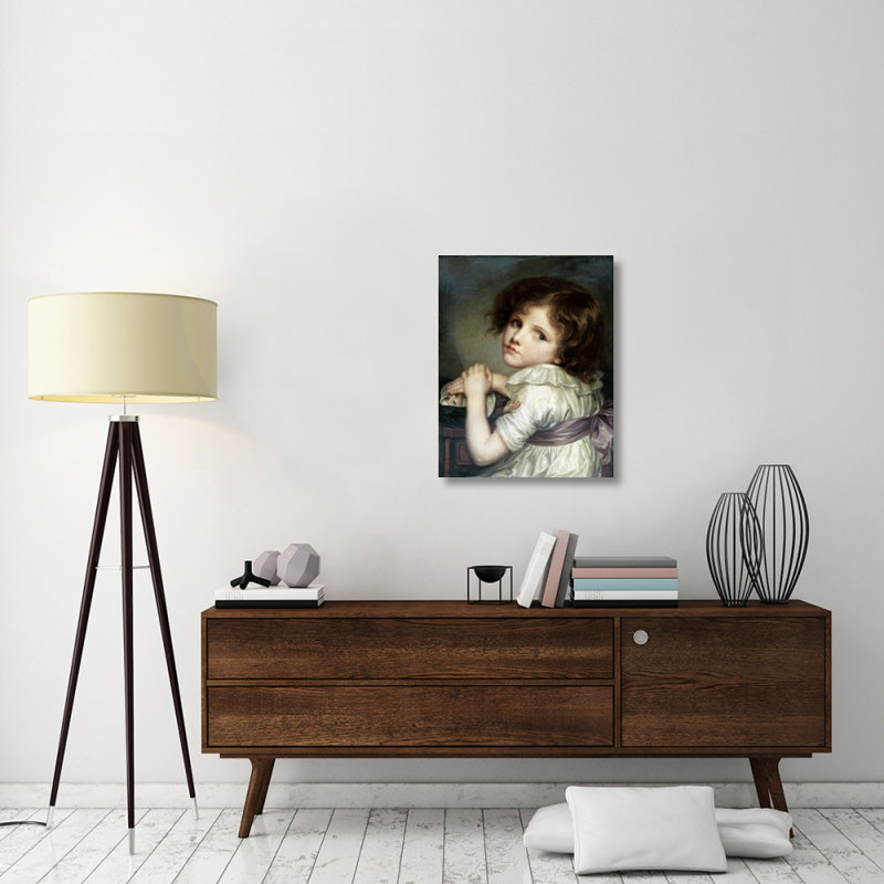 " Child With A Doll " by Jean Baptiste Greuze, 30" H x 24" W x 2" D