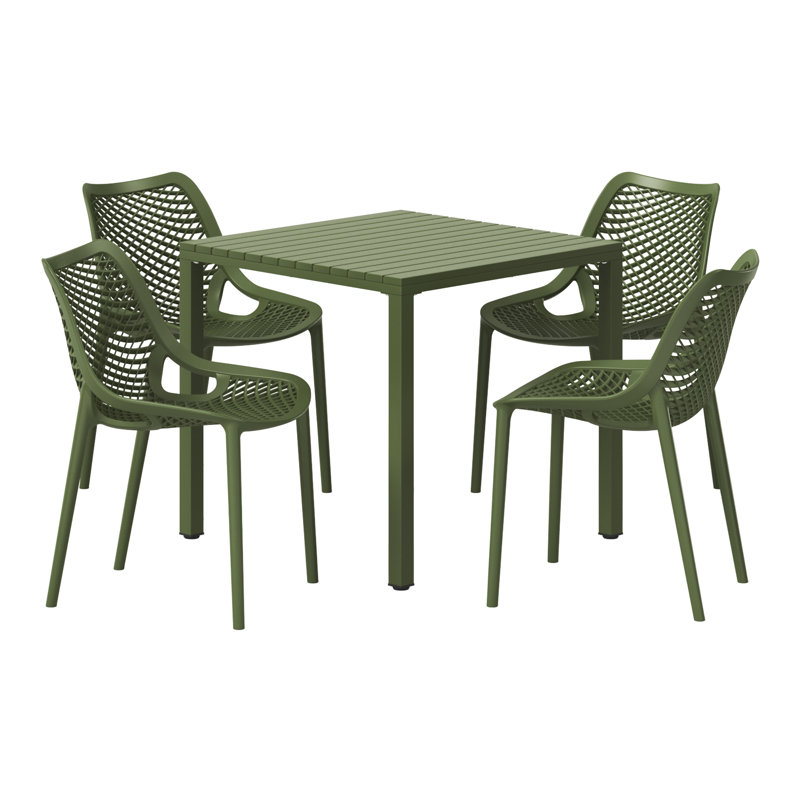 Ensemble repas carré pour 4 personnes, Green