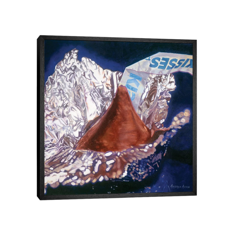 Blue Kiss by Andrea Alvin - Print on Canvas, Black Framed, 66.04 cm H x 66.04 cm W