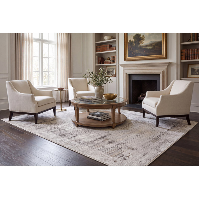 Tapis ivoire / gris Lana, Rectangle 6 pi 7 po x 9 pi 6 po