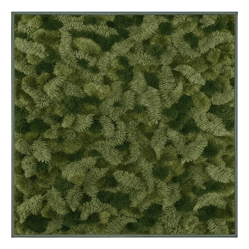 Tapis vert botanique lavable à la machine, Carré 3 pi