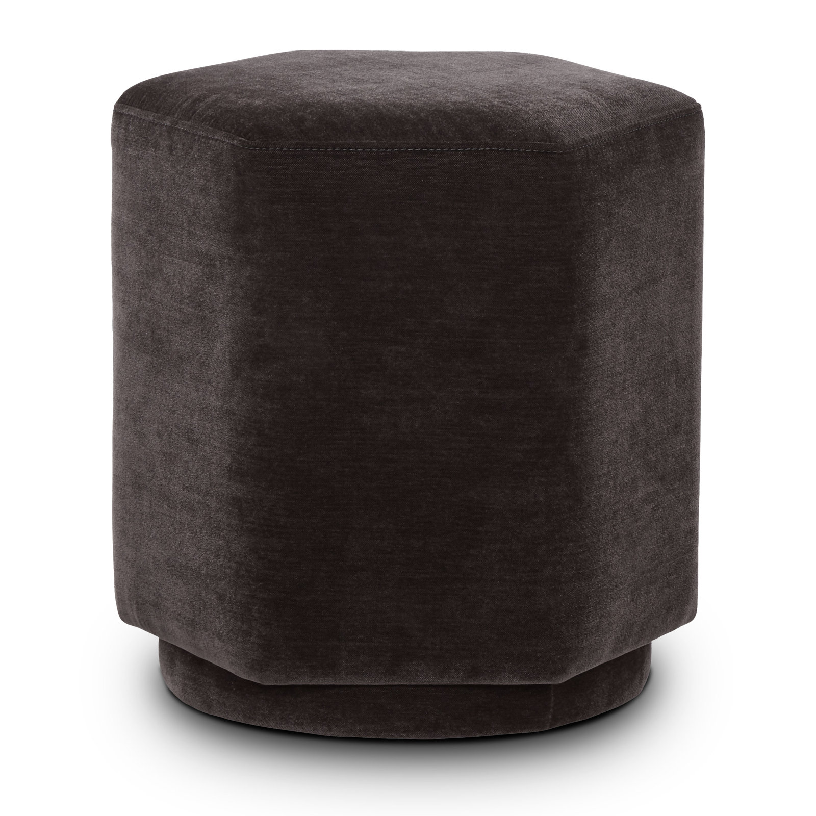 Hexad Upholstered Ottoman, Brown Velvet