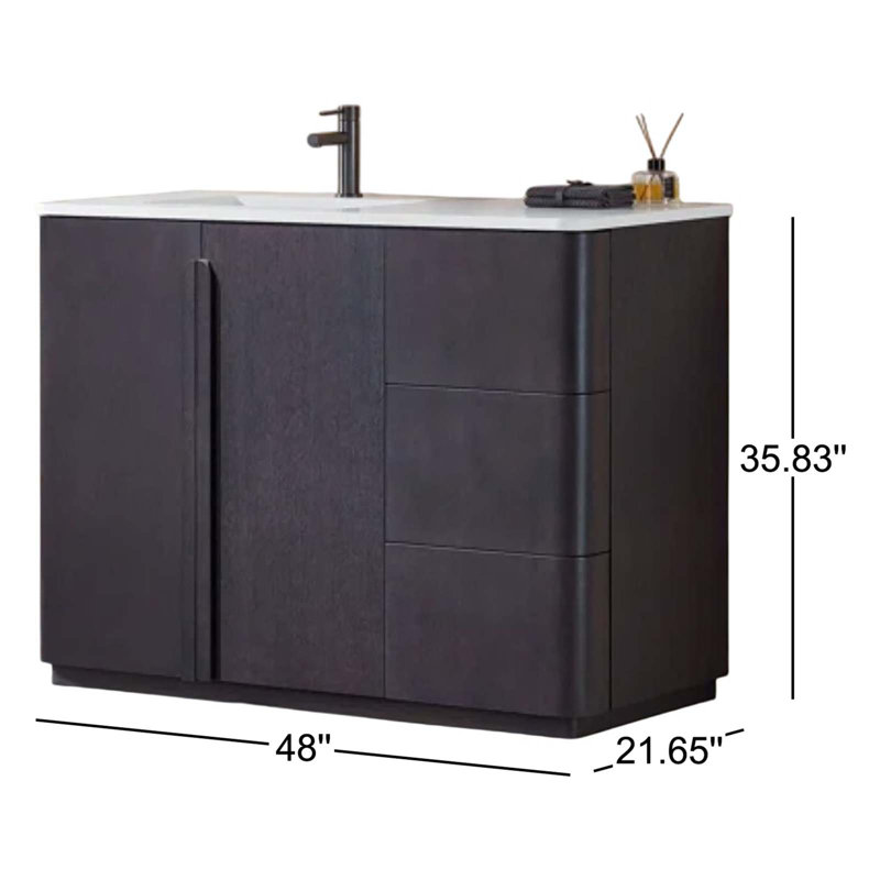 Parma 48" W Single Vanity, Espresso Oak
