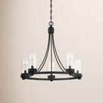 Laurie 5-Light Dimmable Wagon Wheel Chandelier 